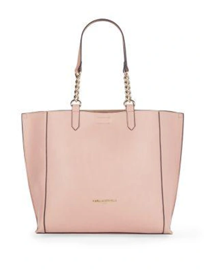Karl Lagerfeld Reversible Faux Leather Tote In Blush Nude
