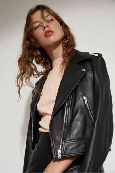 C/meo Collective Lesson Learnt Leather Jacket In Black