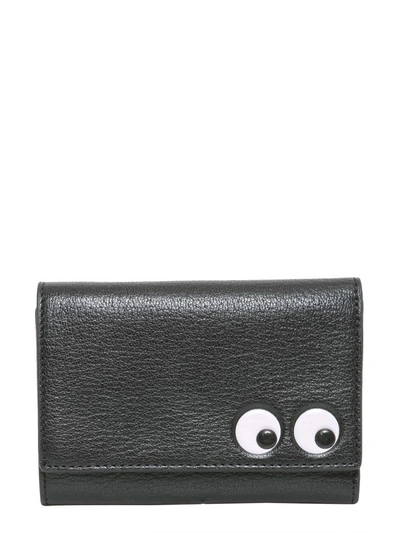 Anya Hindmarch Eyes Trifold Wallet In Nero