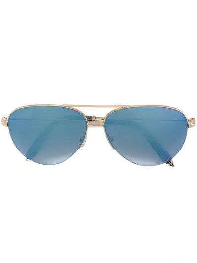 Victoria Beckham Loop Aviator Sunglasses In Gold/gris Fonce