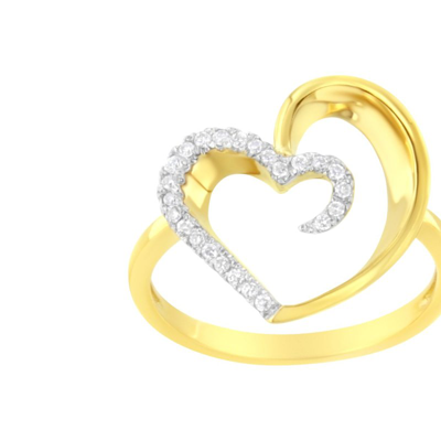 Haus Of Brilliance 14kt Yellow Gold 1/10 Ctw. Diamond Heart Shape Ring