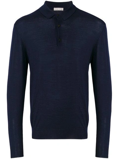 Etro Polo Neck Sweater In Blue