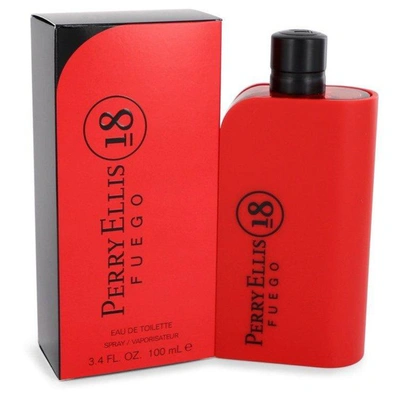 Perry Ellis 18 Fuego By  Eau De Toilette Spray 3.4 oz In Amber / Blue / Green / White