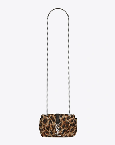 Saint Laurent Classic Baby Monogram Chain Bag In Natural And Black