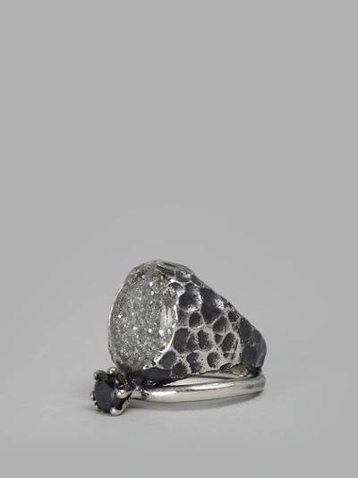 Voodoo Jewels Women's Silver Sigillium Ring With Black Stone