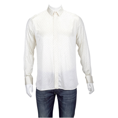 Saint Laurent Metallic Pinstriped Shirt In White