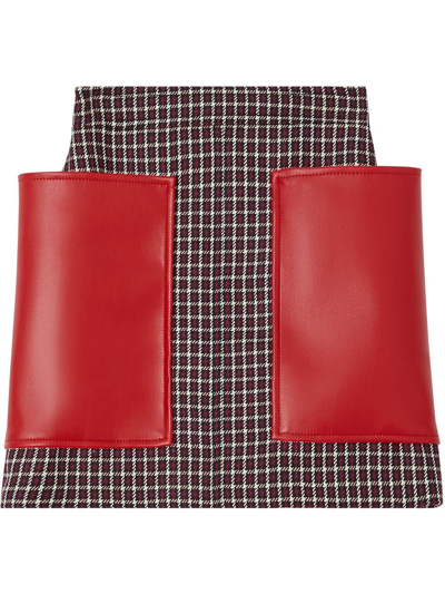 Burberry Women's Checked Wool Mini Skirt In Bordeaux