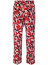 N°21 Falling Leaves Patterned Trousers In Red