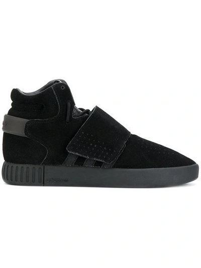 Adidas Originals 'tubular Invader Strap' Sneakers In Black