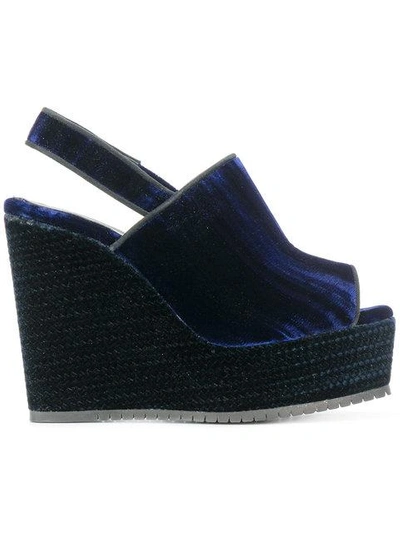 Castaã±er Classic Wedge Sandals In Blue