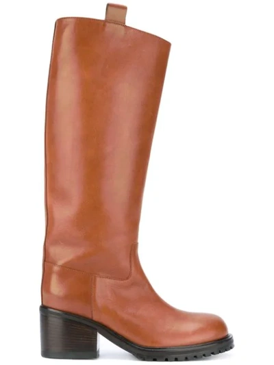 A.f.vandevorst Pull-on Midi Boots In Brown