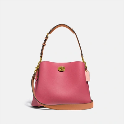 Coach Willow Shoulder Bag In Brass/rouge Multi