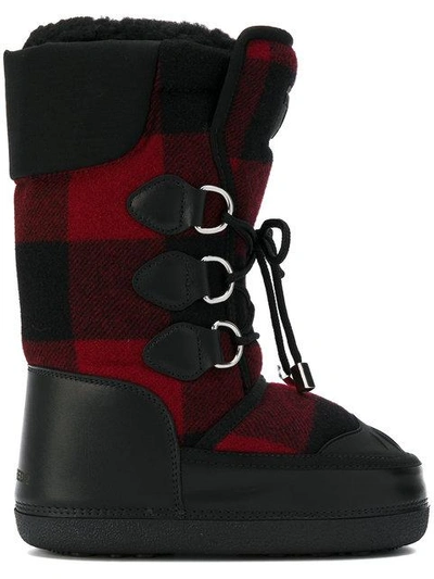 Dsquared2 Checked Snow Boots In Black