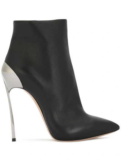 Casadei Techno Blade Ankle Boots In Black