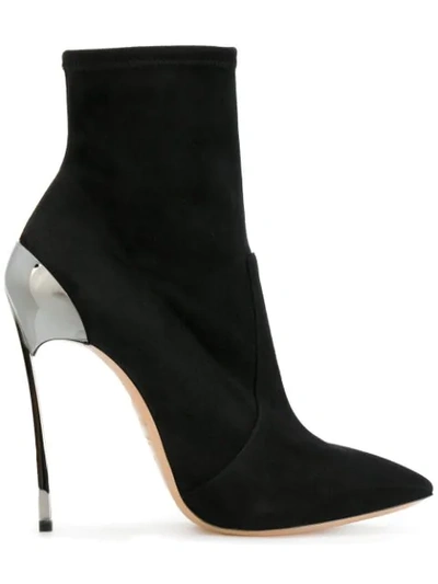 Casadei Techno Blade Ankle Boots In Black