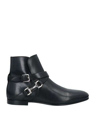 Salvatore Ferragamo Mens Black Twist Leather Boots, Brand Size 6 Eee