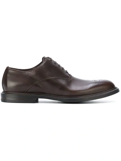 Dolce & Gabbana Punch Hole Detail Oxford Shoes - Brown