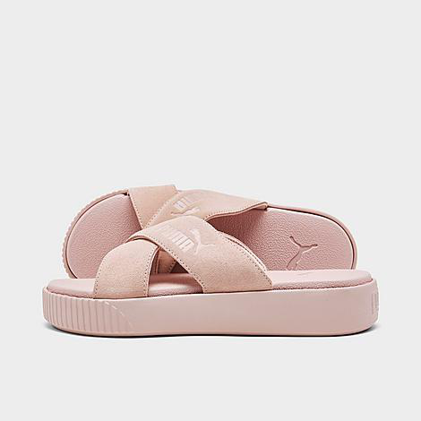 puma platform slide suede