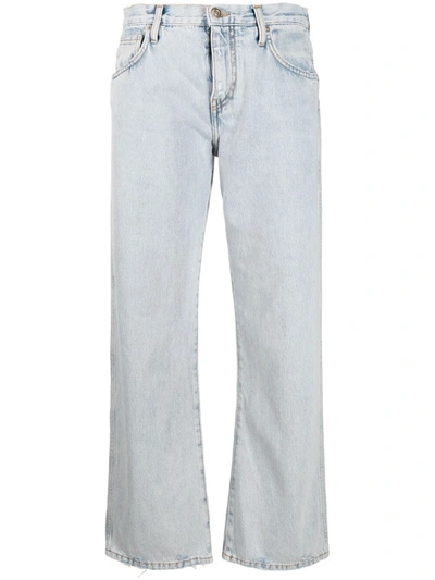 Alanui Mid-rise Straight-leg Jeans In Light Blue