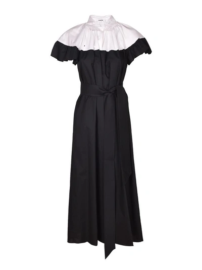 Vivetta Tie-waist Pleated Long Dress In Black