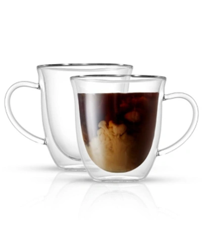 Joyjolt Serene Double Wall Coffee Mugs Set Of 2 In Clear