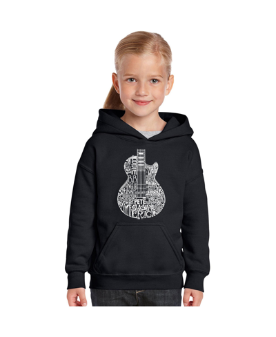 La Pop Art Women's Word Art Rock Guitar Head Hooded Sweatshirt In Black