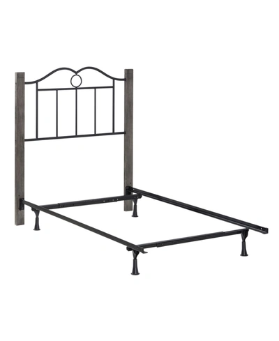 Hillsdale Dumont Arched Metal And Wood Twin Headboard With Bed Frame In Black