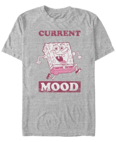 Fifth Sun Men's Spongebob Mood Short Sleeve Crew T-shirt In Heather Gray