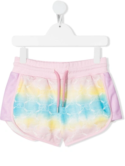 Alberta Ferretti Kids' Printed Cotton Sweat Shorts In Pink