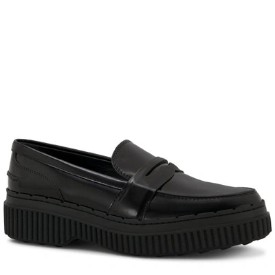 Tod's Women's Leather Loafers Moccasins In Black