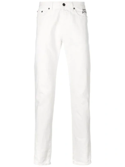 Saint Laurent Skinny Fit Jeans In Dirty White