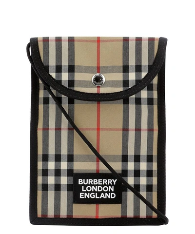 Burberry "vintage Check" Smartphone Pouch In Beige