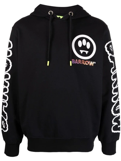 Barrow Graphic-print Cotton Hoodie In Nero