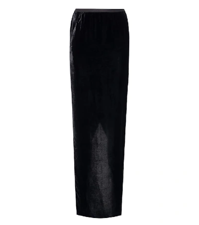Rick Owens Velvet Skirt In Black