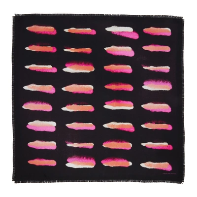 Dries Van Noten Black & Pink Len Lye Edition Flick Scarf In 304 Fuchsia