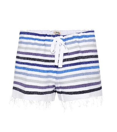 Lemlem Candace Striped Cotton-blend Shorts In Blue