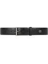 Gucci Signature Belt With Gg Detail In Schwarz