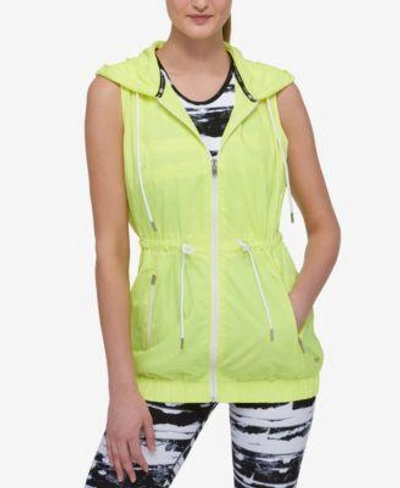 Tommy Hilfiger Sport Banded-hem Hooded Vest, A Macy's Exclusive Style In Keylime