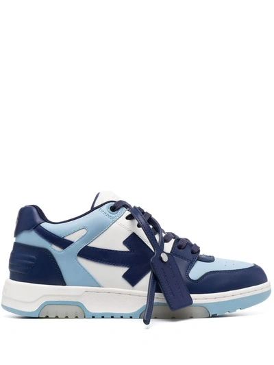 Off-white Men's Out Of Office Arrow Trainer Sneakers In Light Blue / Blue