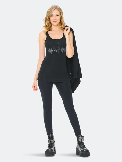 Rt Designs Tank Top With Vibration Motif In Black