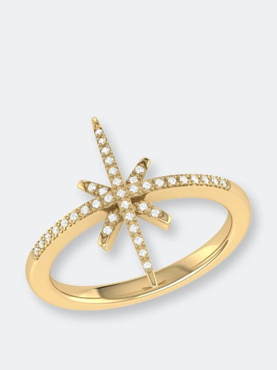 Luvmyjewelry Twinkle Star Diamond Ring In 14k Yellow Gold Vermeil On Sterling Silver