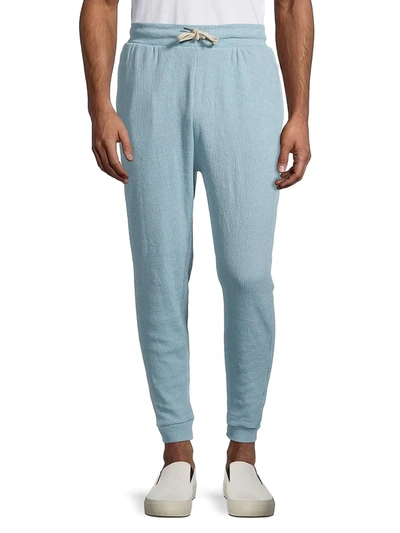 Onia Men's Waffle-knit Jogger Pants In Blue
