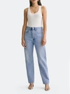 Agolde 90's Crop Mid Rise Loose Fit Straight In Replica In Blue