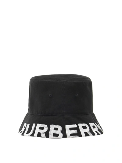 Burberry Reversible Gabardine Bucket Hat In Black
