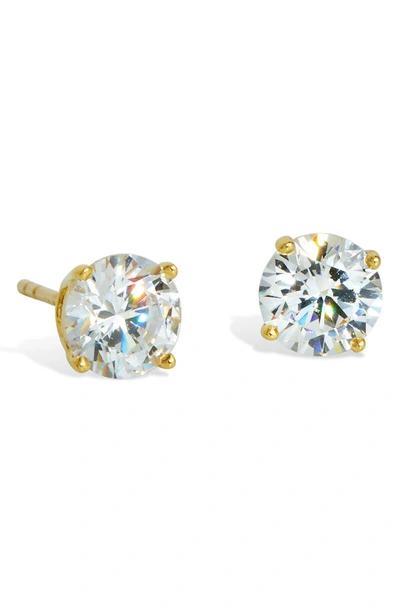 Savvy Cie Swarovski Crystal Stud Earrings In Yellow