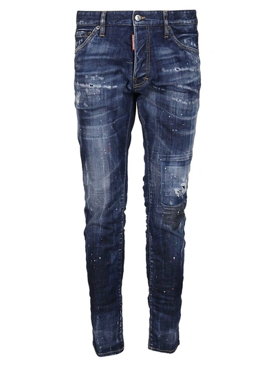 Dsquared2 Distressed Skinny Jeans In Blue