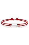 Le Gramme 2.5g Sterling Silver Cord Bracelet In Red