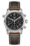 Longines Heritage Chronograph Automatic White Dial Mens Watch L2.801.4.23.2 In Blue,brown,silver Tone,white