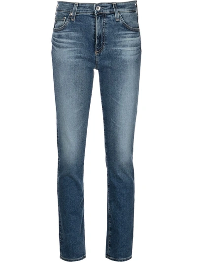 Ag Mari High Rise Slim Straight Jeans In 15 Years Shoreline In New Wave