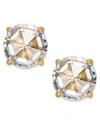Kate Spade 14k Gold-plated Crystal Stud Earrings In Berry